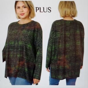 A Girl Thing Plus Green Plaid Top